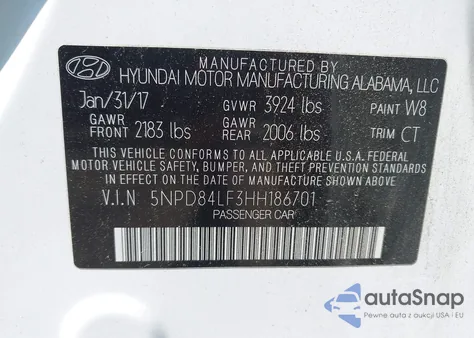 2017 Hyundai Elantra Value Edition from USA, damaged, VIN 5NPD84LF3HH186701